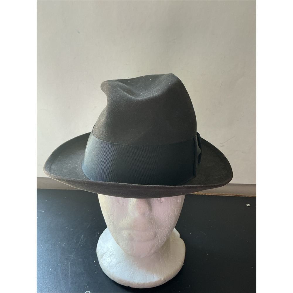 Vintage Resistol Fedora Beaver XXX Kitten Finish Self Conforming Hat Black 7 1/8